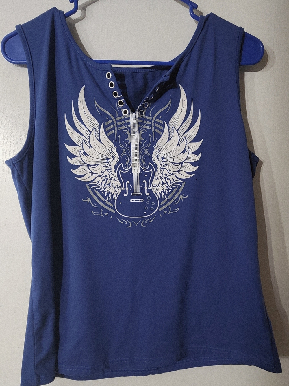 Guitar And Wing Vneck Tank Top